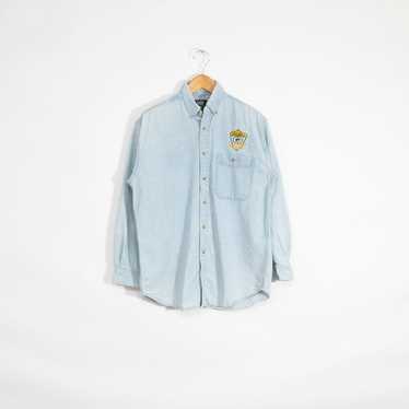 Lee × Vintage Vintage 90s Packers Denim Button Up… - image 1