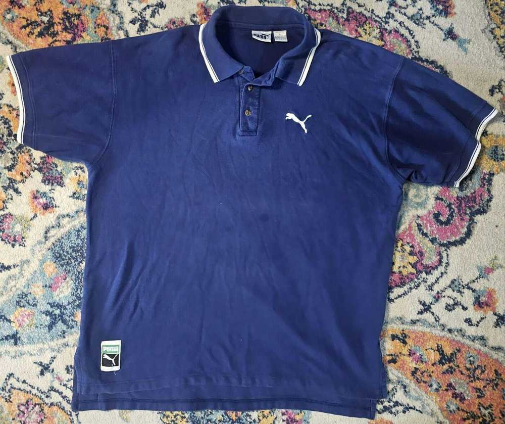 Puma Blue 100% cotton Y2K PUMA Polo shirt RN 1576… - image 1