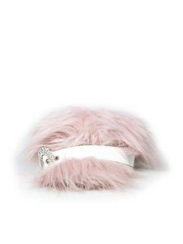 Hats × Miu Miu Pink Faux Fur Buckled Cap