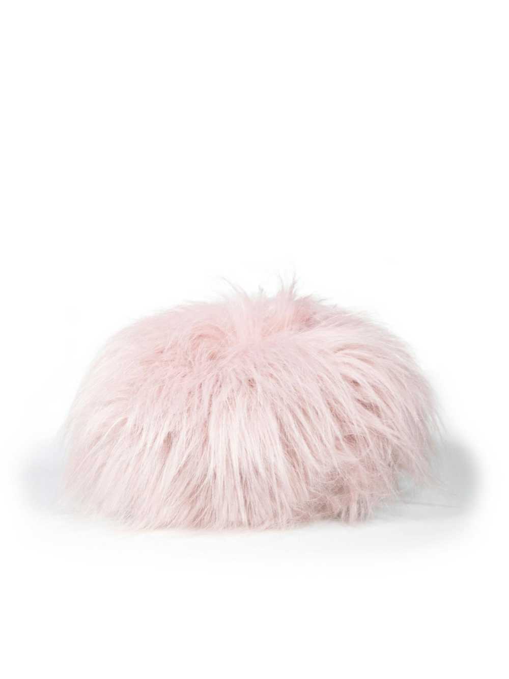 Hats × Miu Miu Pink Faux Fur Buckled Cap - image 3