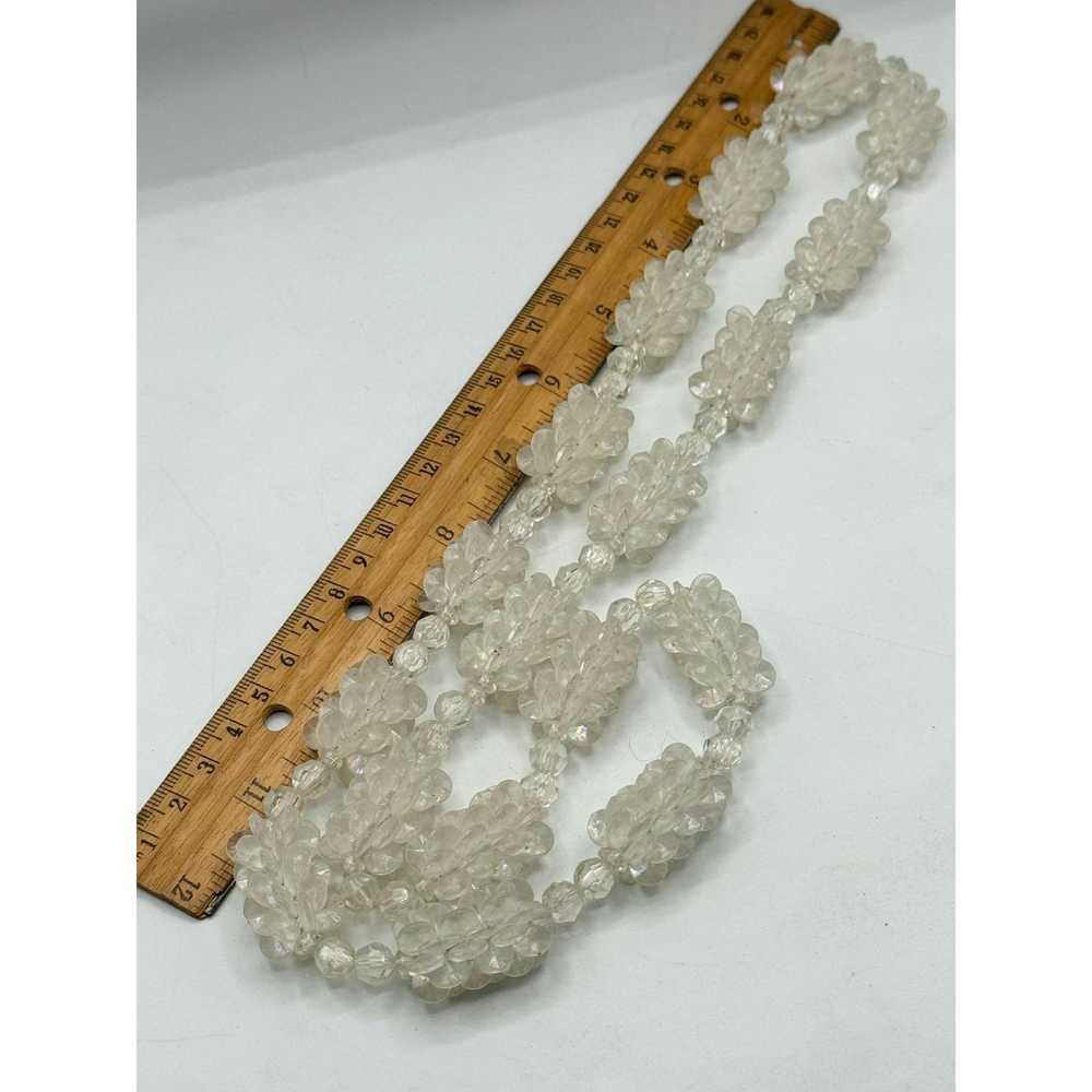 Vintage Vintage plastic crystal long beaded neckl… - image 5