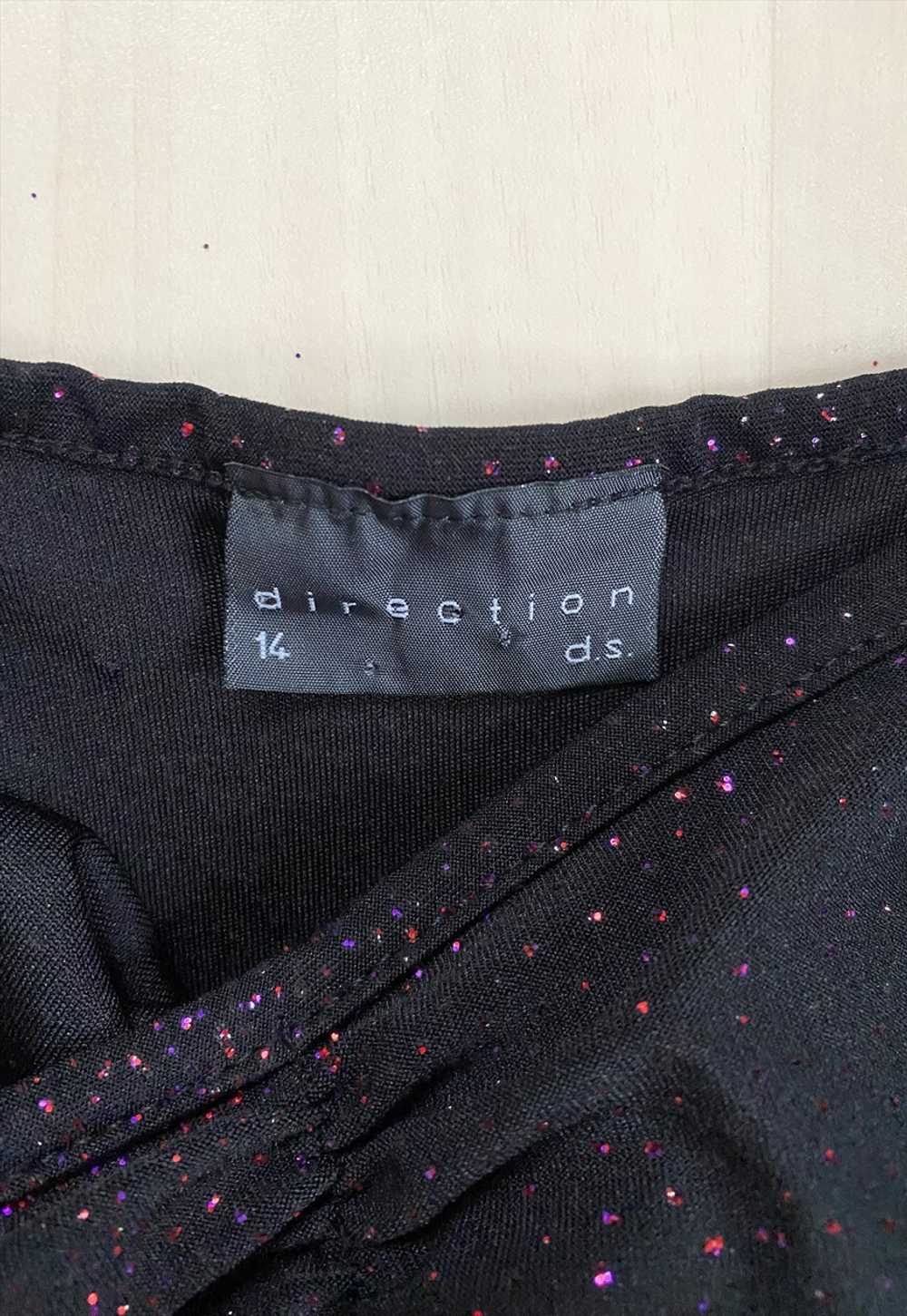 Vintage 90's/Y2K Black Glitter Midi Dress - image 5