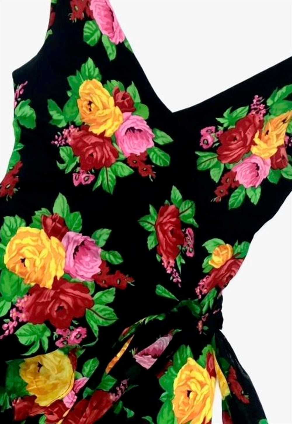 80s moschino couture floral wrap dress - image 2