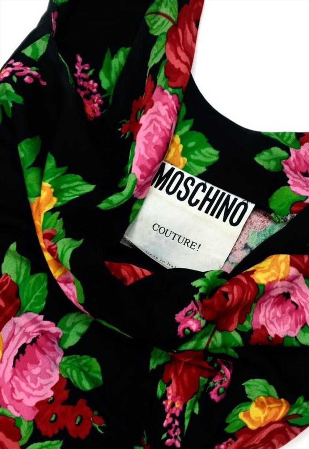 80s moschino couture floral wrap dress - image 3