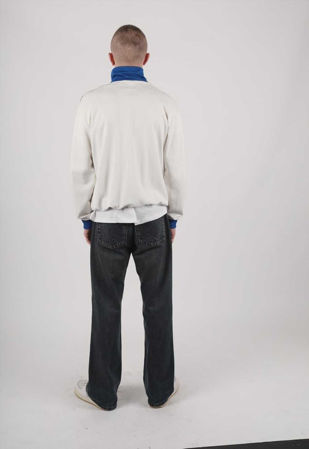 Y2K Adidas originals track jacket in cream & blue - image 5