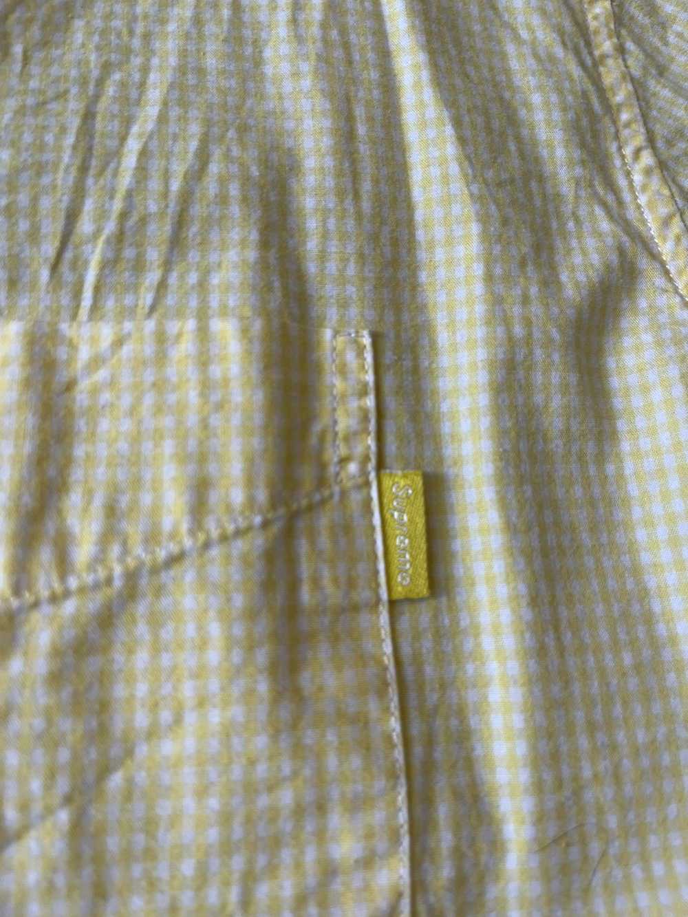 Supreme Supreme Yellow Gingham Plaid Button Down … - image 4