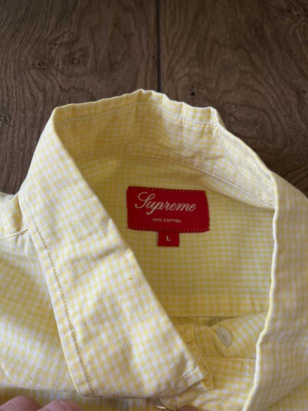 Supreme Supreme Yellow Gingham Plaid Button Down … - image 5