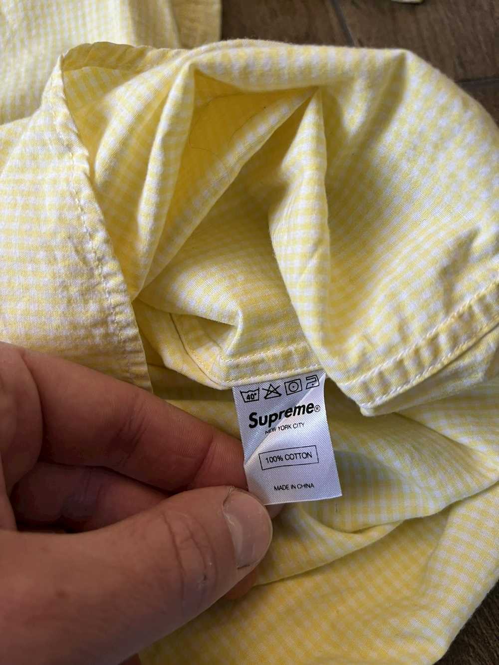 Supreme Supreme Yellow Gingham Plaid Button Down … - image 6