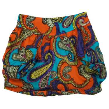 Other Vintage Glam Paisley Silk Mini Skirt Women … - image 1