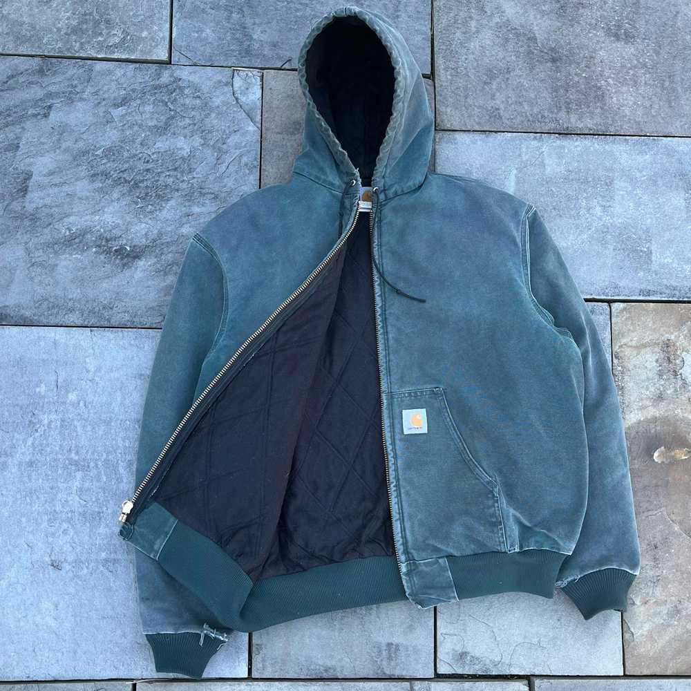 Carhartt VTG Carhartt Hunter Green Active Jacket,… - image 2