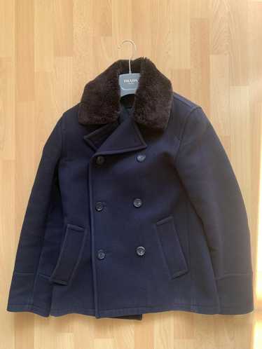 Prada A/W 2010 navy fur coat
