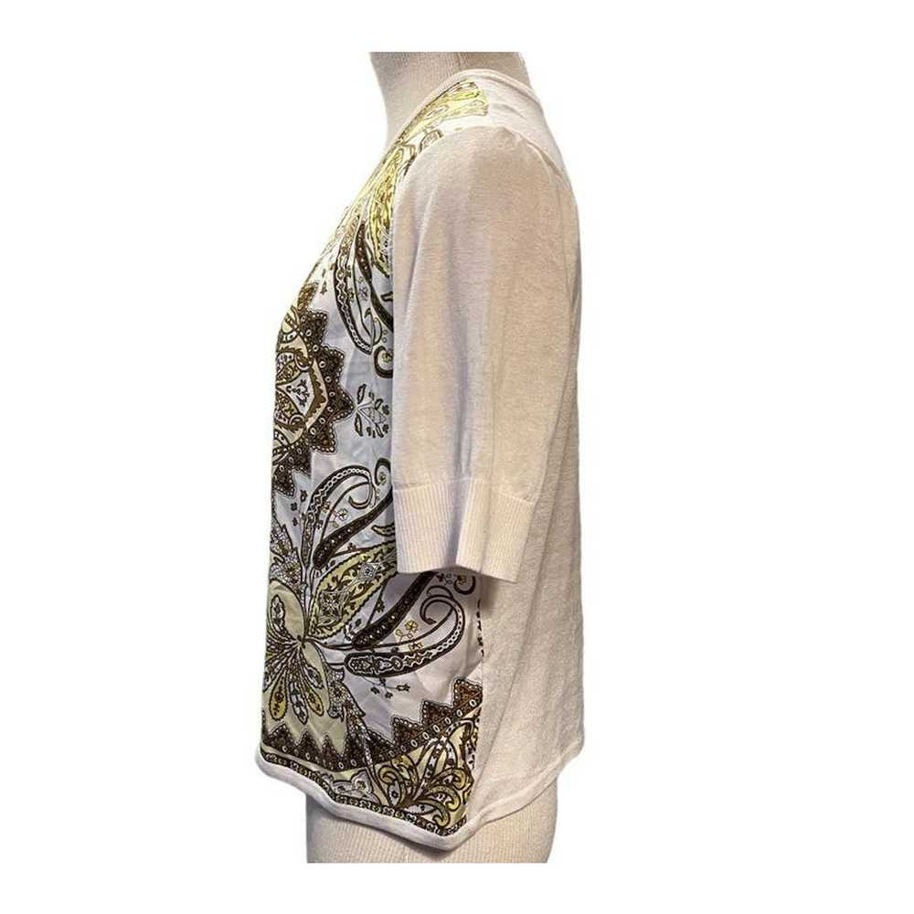 1 Talbots Short Sleeve Silk Blend Cardigan Size M… - image 2