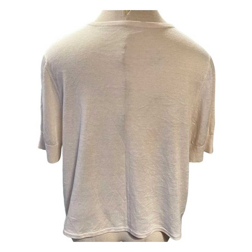 1 Talbots Short Sleeve Silk Blend Cardigan Size M… - image 3