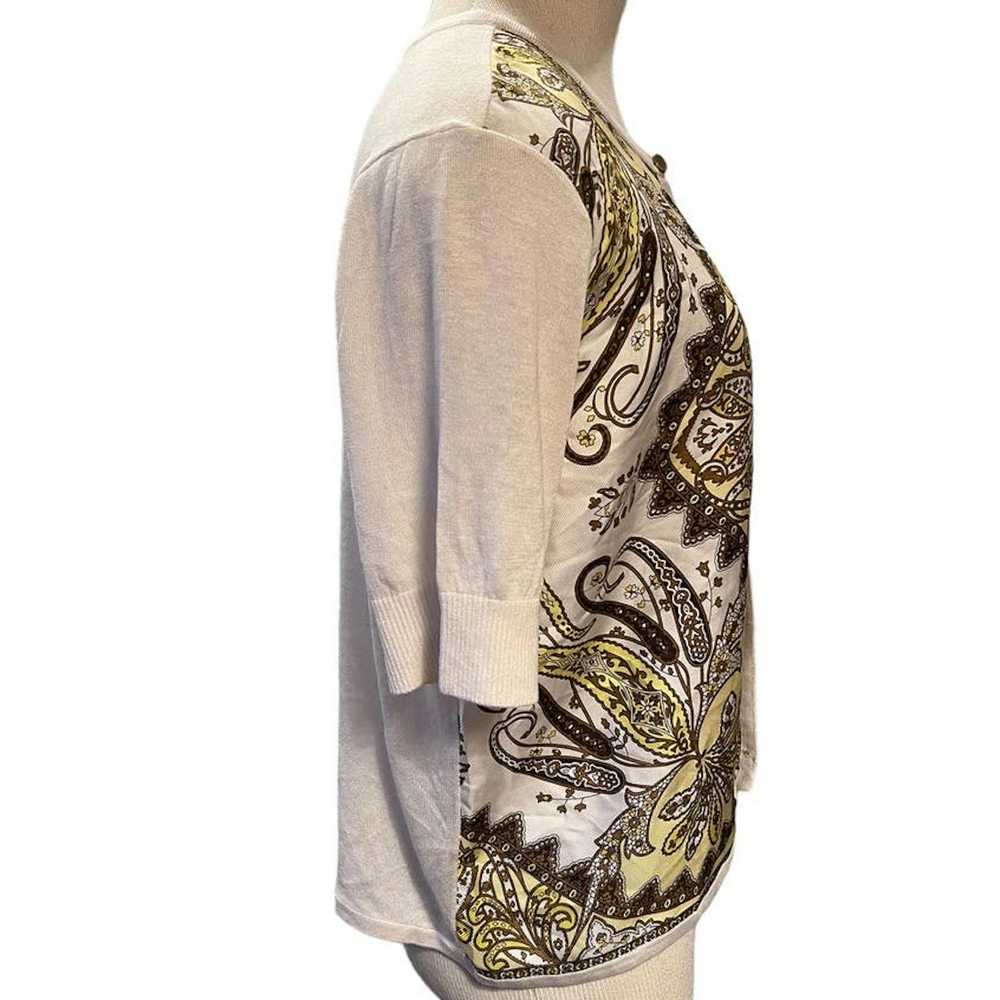 1 Talbots Short Sleeve Silk Blend Cardigan Size M… - image 4