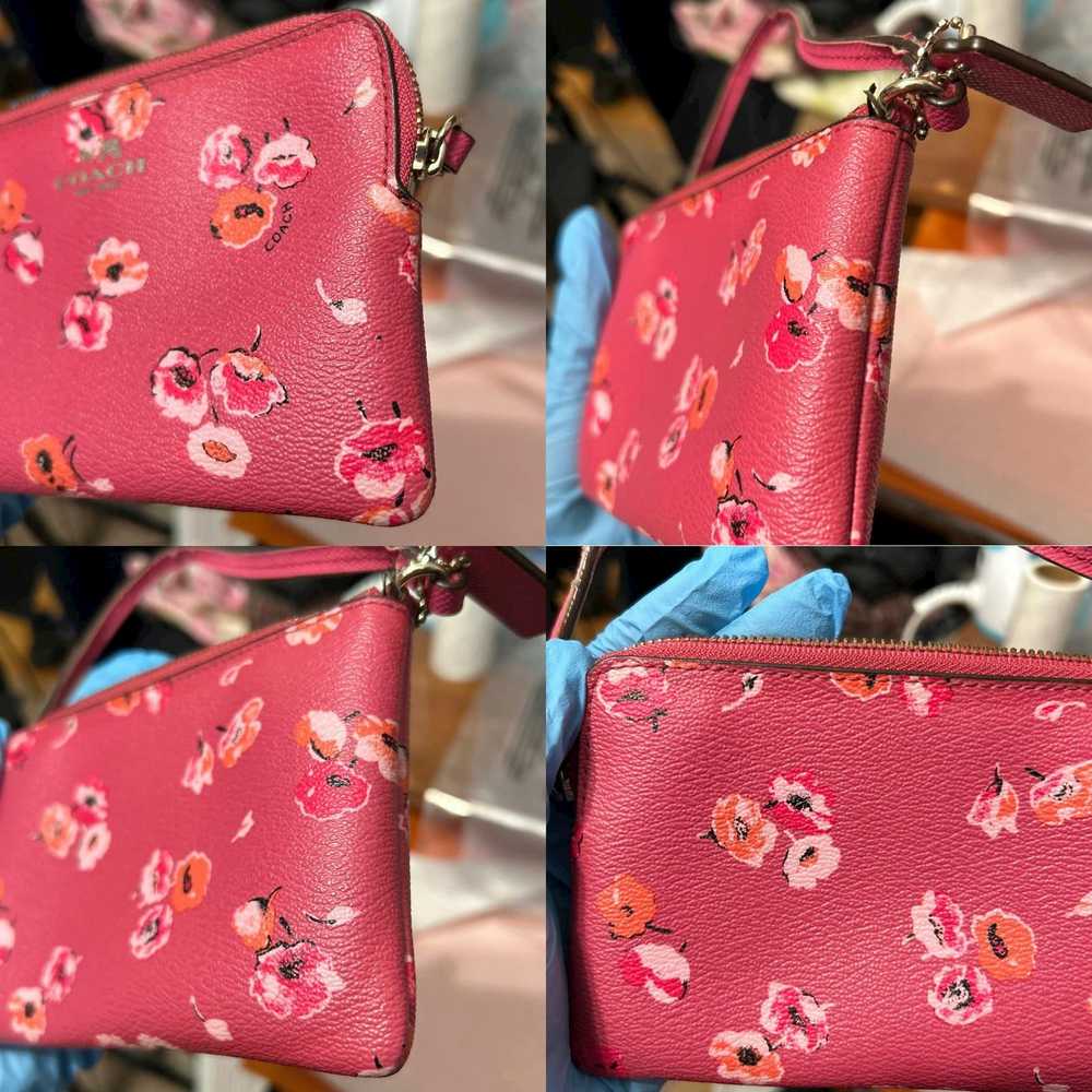 Coach Coach Pink Floral Print Corner Zip Wristlet… - image 3