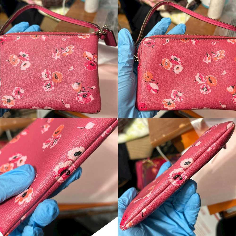 Coach Coach Pink Floral Print Corner Zip Wristlet… - image 6