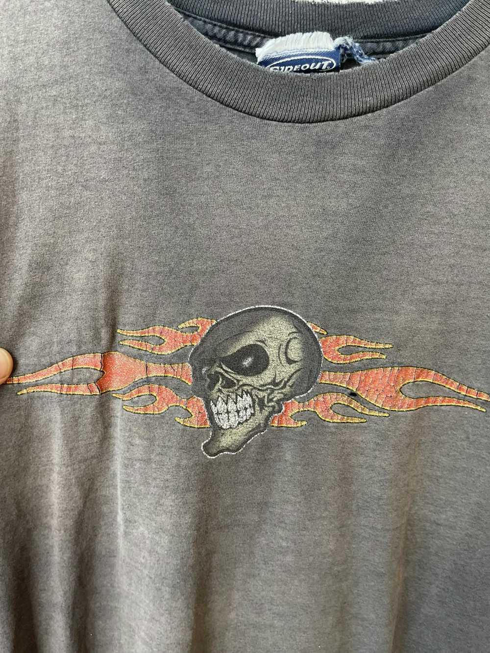 Vintage Vintage THRASHED Tank Shirt Skull Flames … - image 3