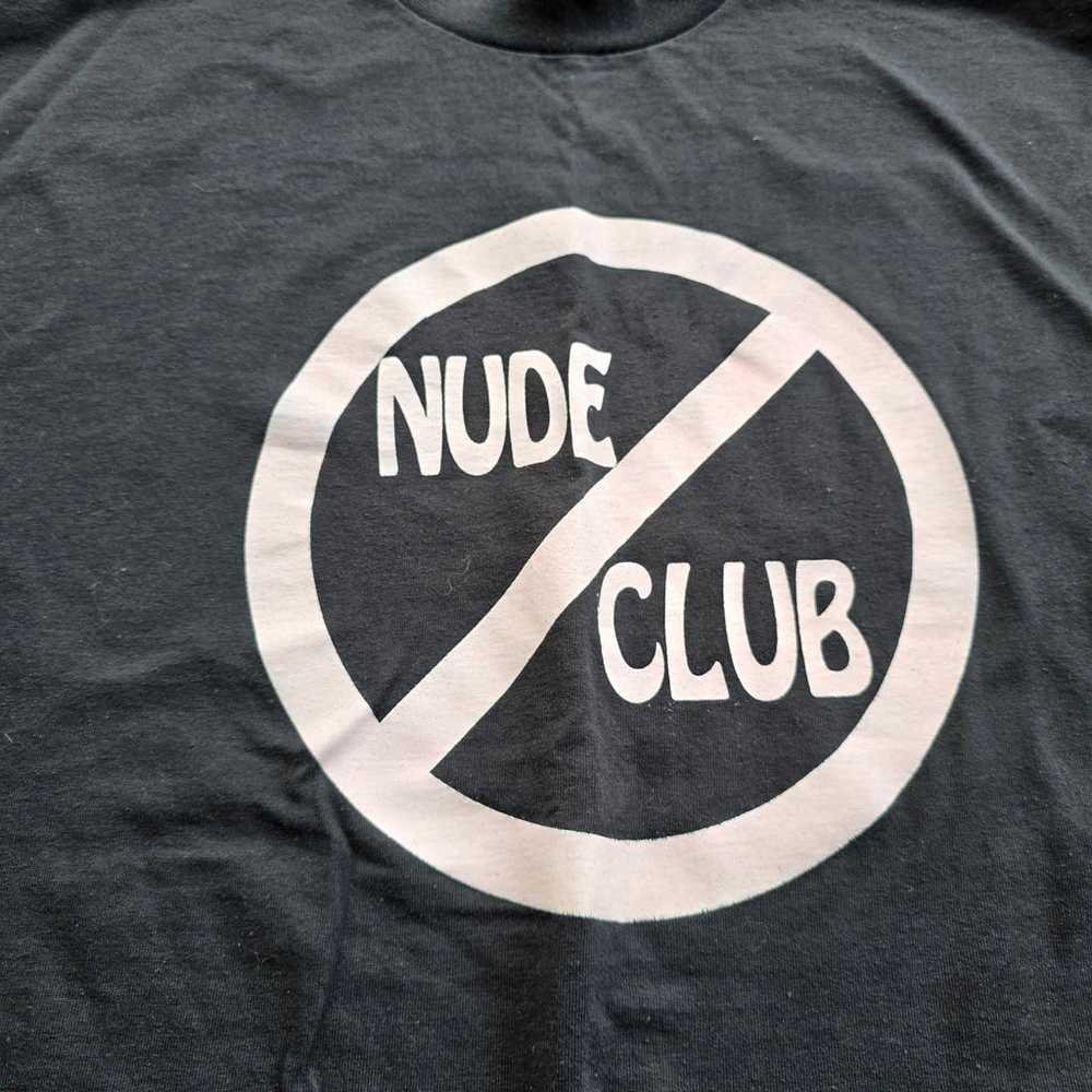 VTG 90s Nude Club Single Stitch Shirt Black 2x - image 2