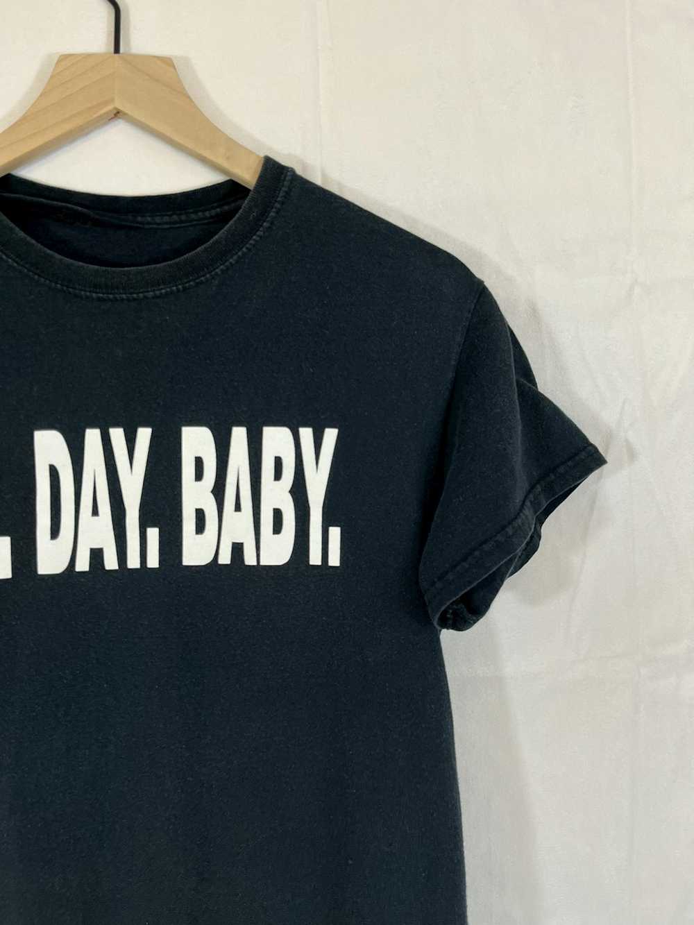 Vintage ALL DAY BABY Faded Distressed Black Y2K T… - image 2