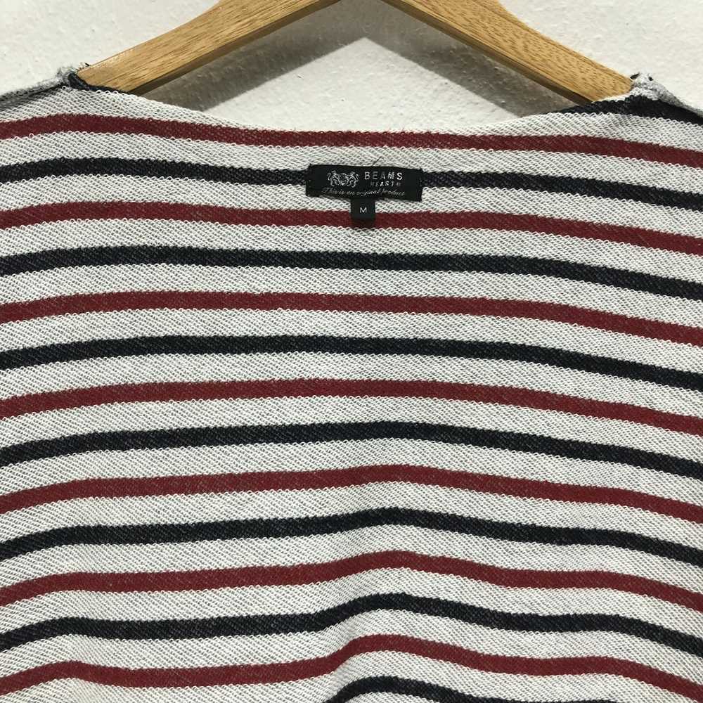 Vintage Beams Heart Striped Sweatshirt Gray Size … - image 11