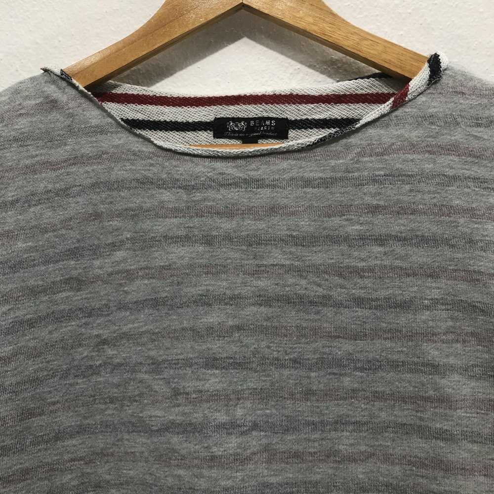 Vintage Beams Heart Striped Sweatshirt Gray Size … - image 4
