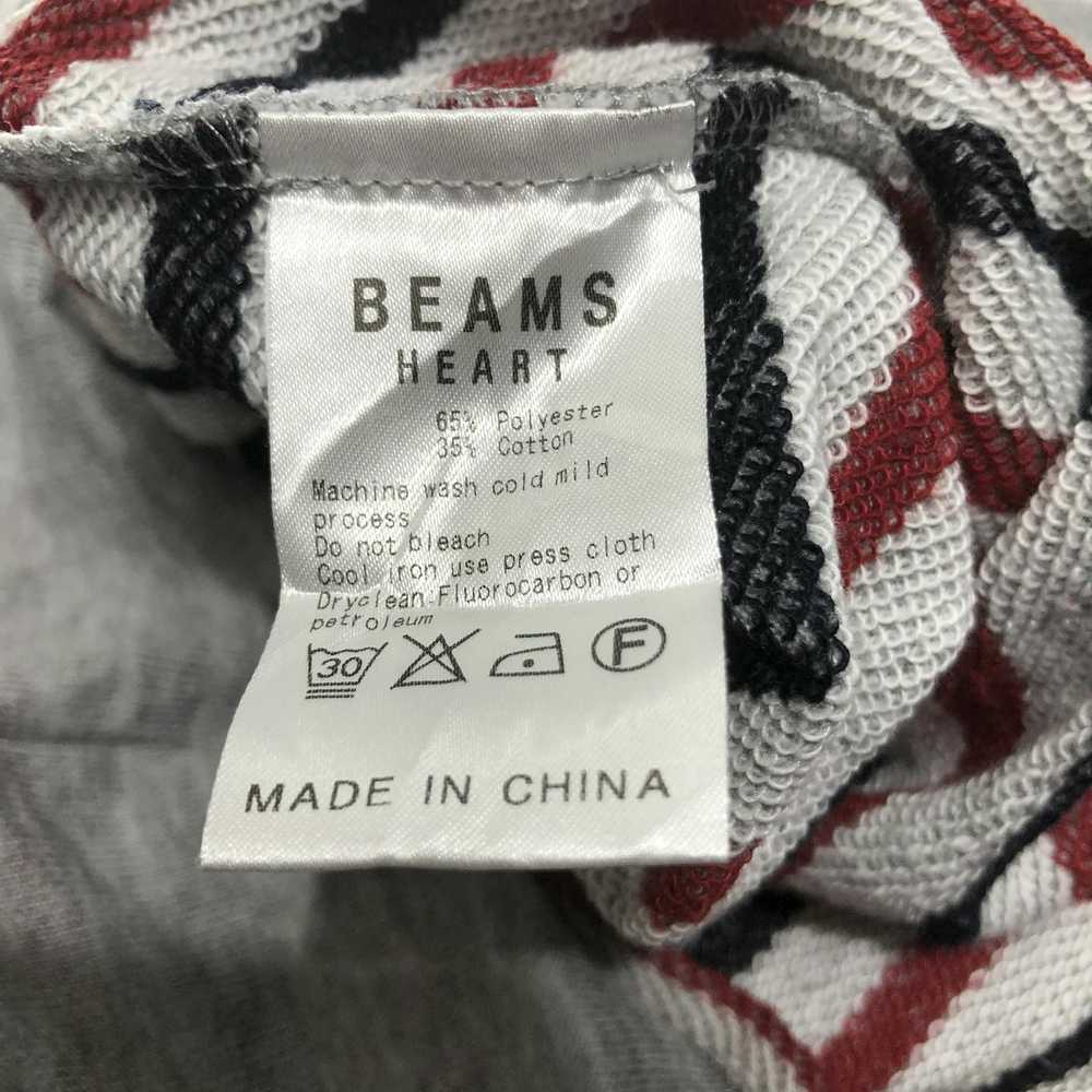 Vintage Beams Heart Striped Sweatshirt Gray Size … - image 8
