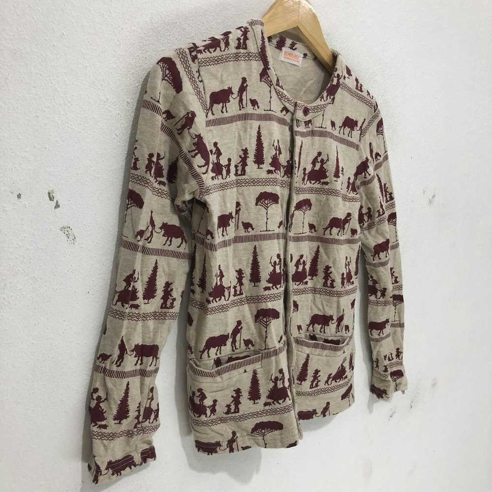 Vintage Rare!! Beams Boy Button Sweater Full Prin… - image 2