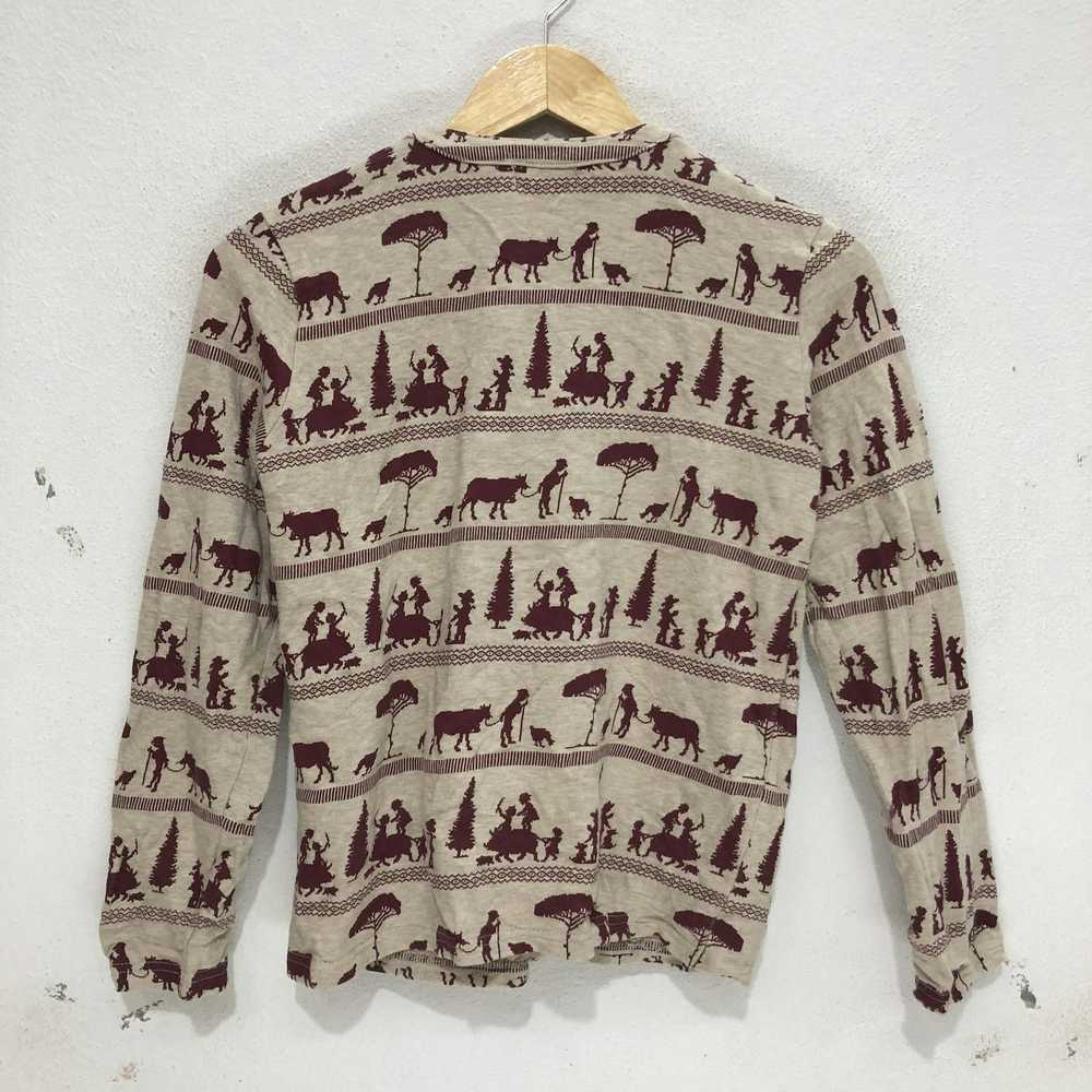 Vintage Rare!! Beams Boy Button Sweater Full Prin… - image 5