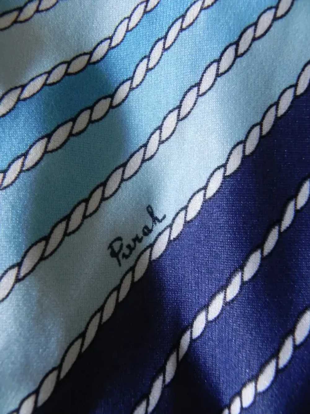 Vintage blue striped sheath \ diagonal stripe sli… - image 7