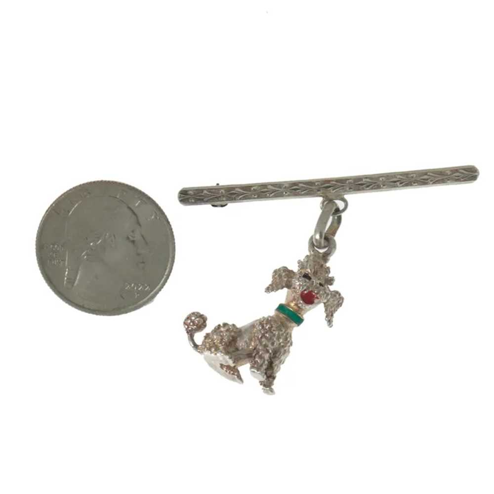 Vintage 1950s Poodle Jewelry Sterling Silver Dang… - image 3