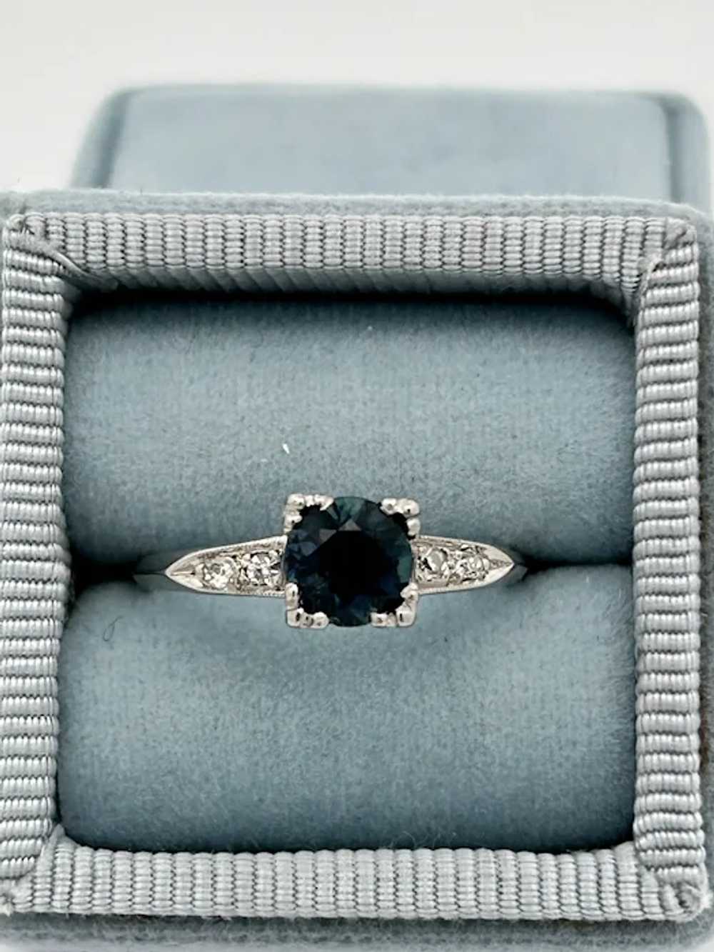 Vintage Estate Sapphire & Diamond Ring Platinum - image 10