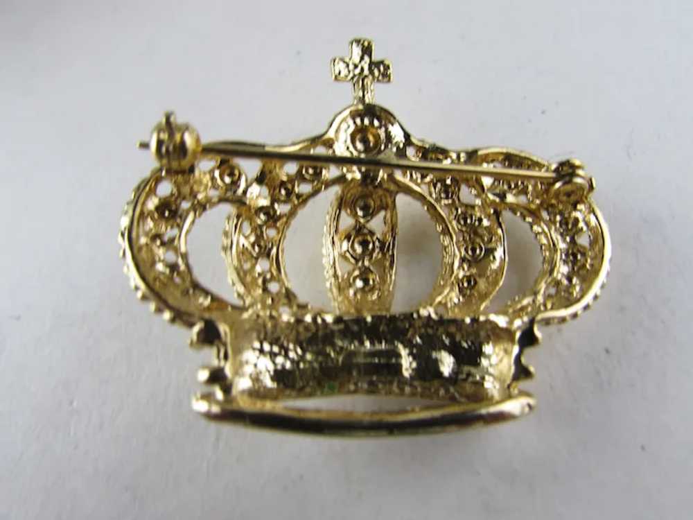 Gold Tone Crown Pin - image 7