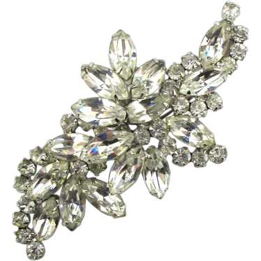 Weiss Big Clear Crystal Rhinestone Glamor Pin Bro… - image 1