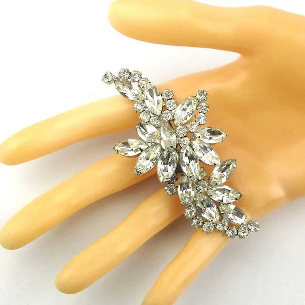 Weiss Big Clear Crystal Rhinestone Glamor Pin Bro… - image 2