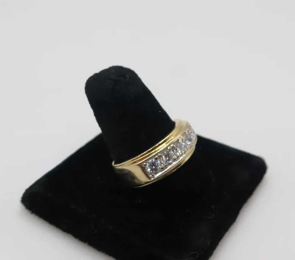 14k Yellow Gold 5 Natural Diamond Ring 1 TCW - image 3