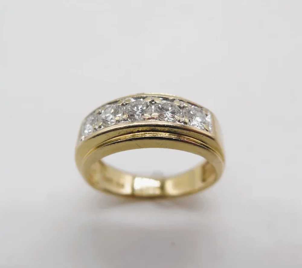 14k Yellow Gold 5 Natural Diamond Ring 1 TCW - image 5