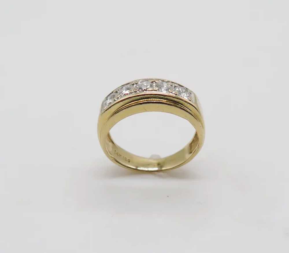 14k Yellow Gold 5 Natural Diamond Ring 1 TCW - image 6