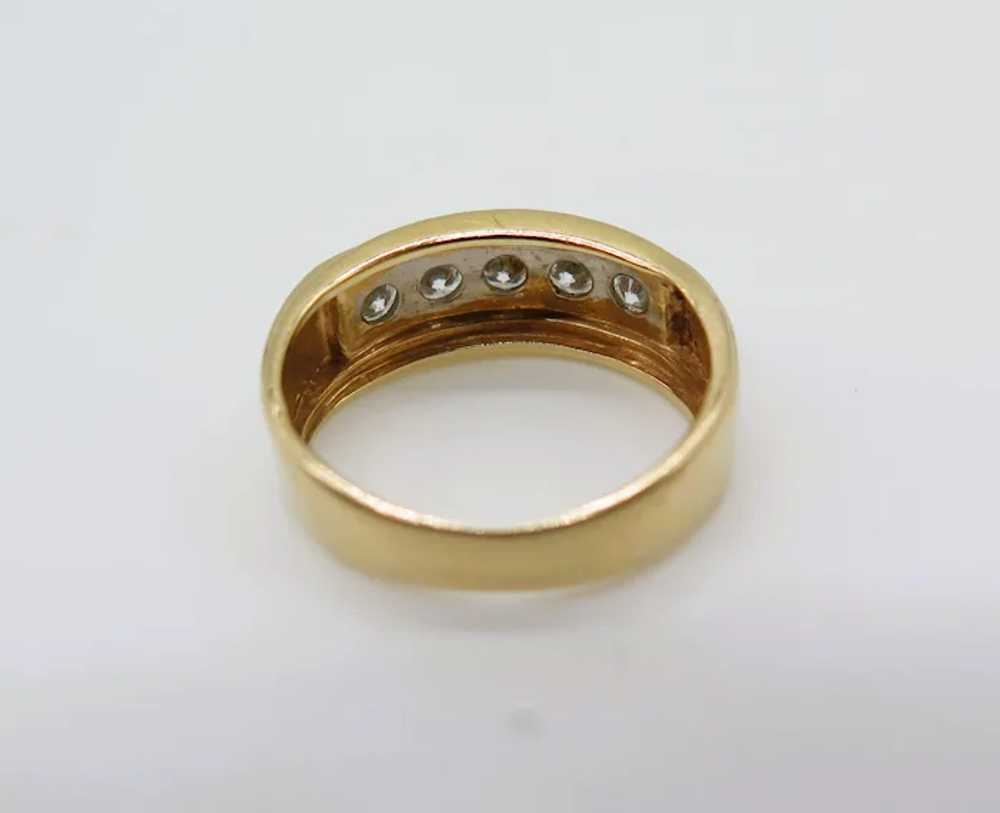 14k Yellow Gold 5 Natural Diamond Ring 1 TCW - image 7