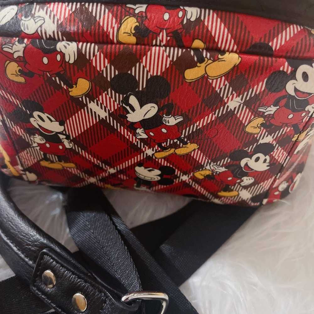 Loungefly Disney Mickey Mouse Red Plaid Nylon Poc… - image 5