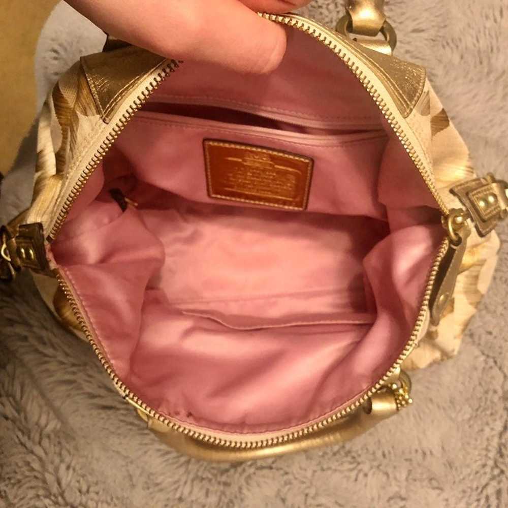 Vintage Vibrant Gold Coach Purse - image 9