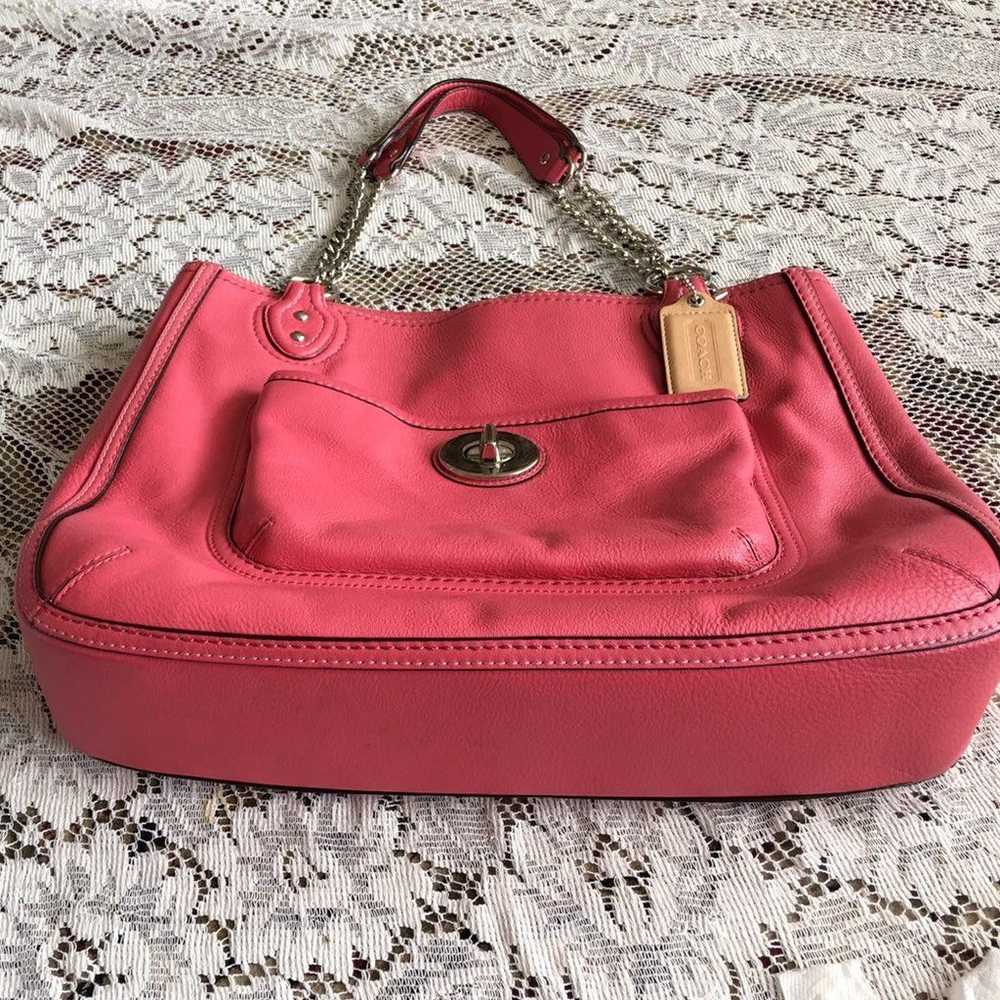 Coach women's Pink Poppy Leather Handbag - image 3