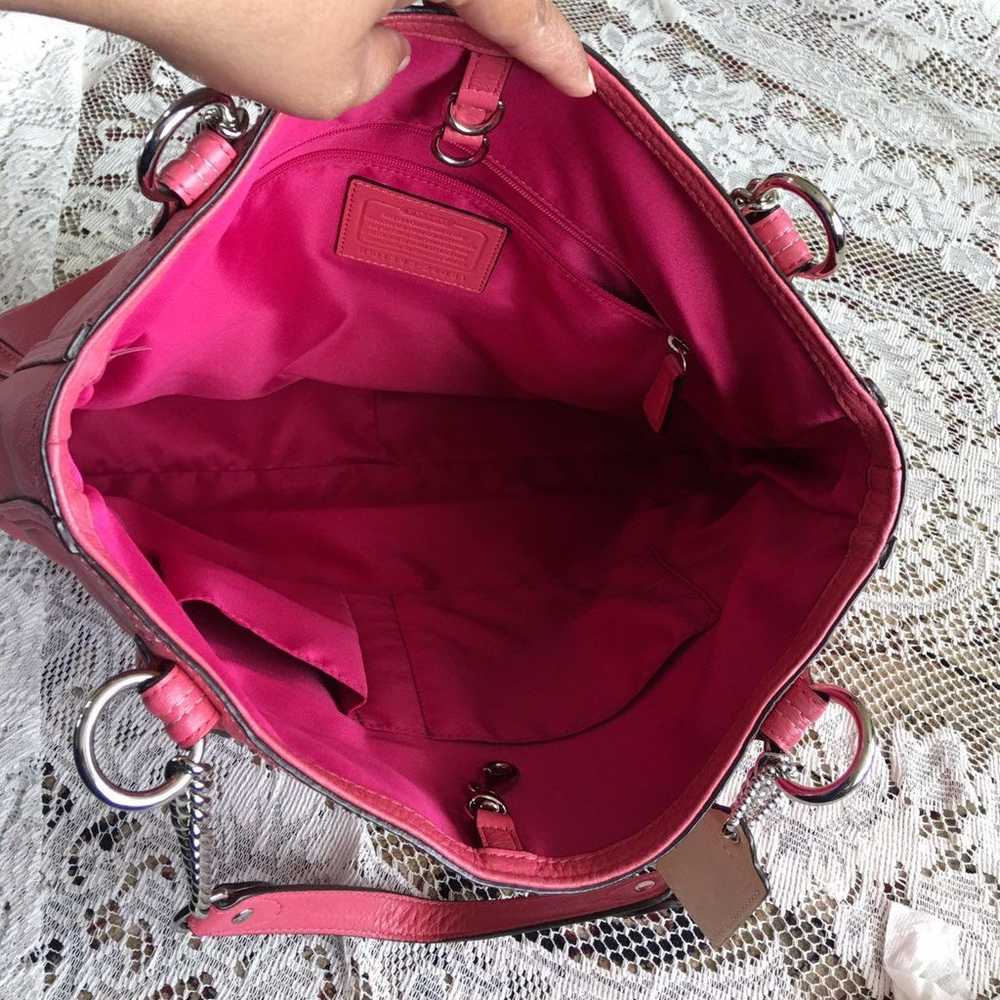 Coach women's Pink Poppy Leather Handbag - image 4