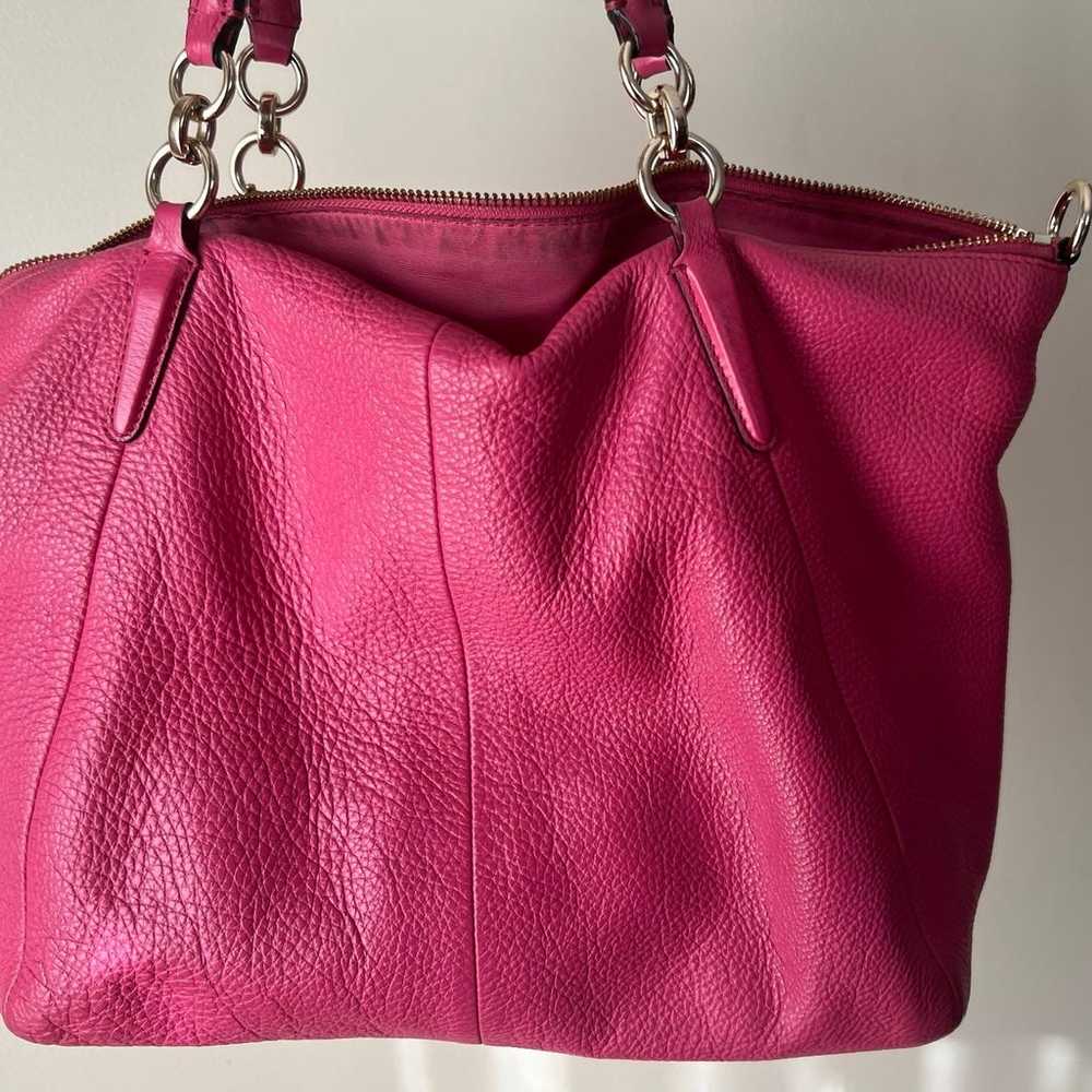 Coach super soft pink pebble leather purse EUC - image 2