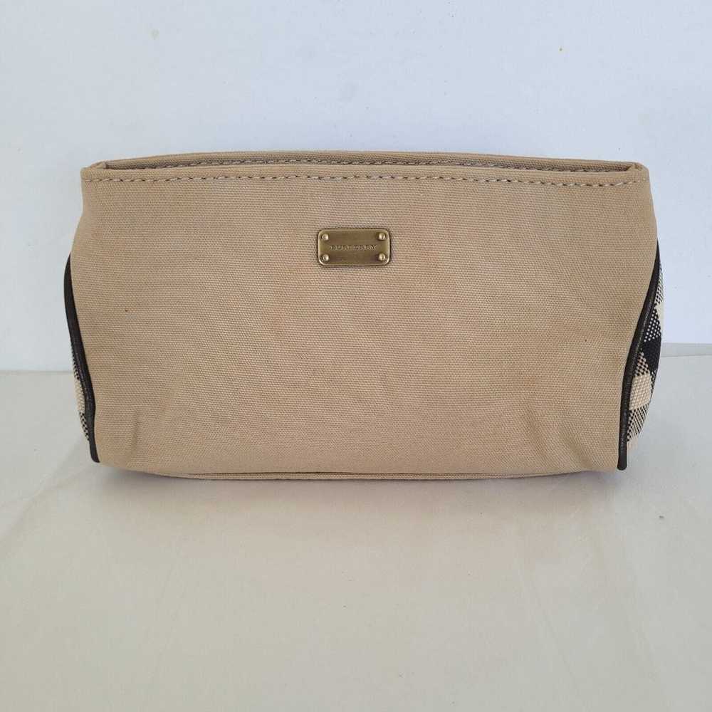 Burberry Vintage Canvas Cosmetic Toiletry Bag Bei… - image 1