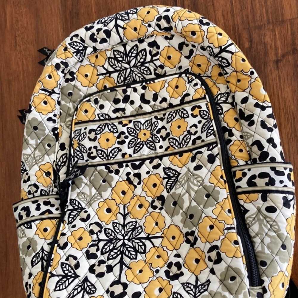 NEW Vera Bradley Laptop Backpack Yellow Cream Dai… - image 2