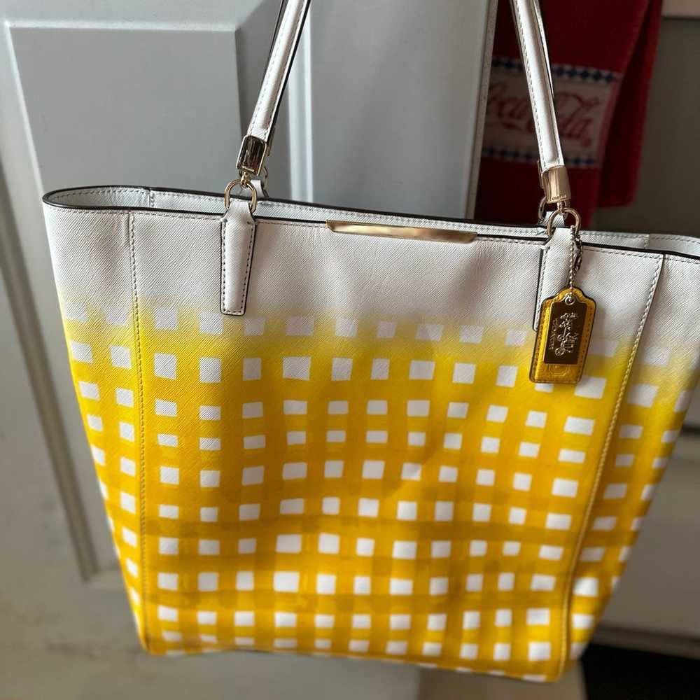 Coach Madison yellow gingham bag - image 1