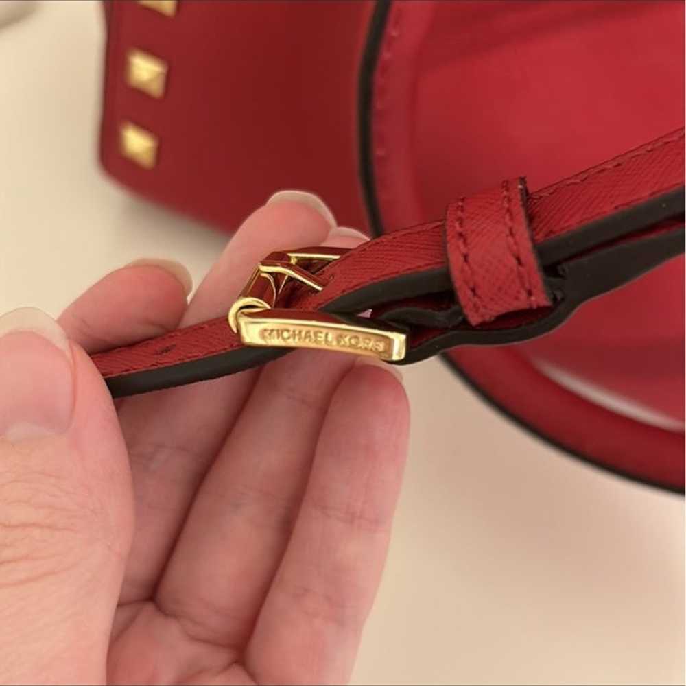 Michael Kors Red Studded Leather Handbag - image 11