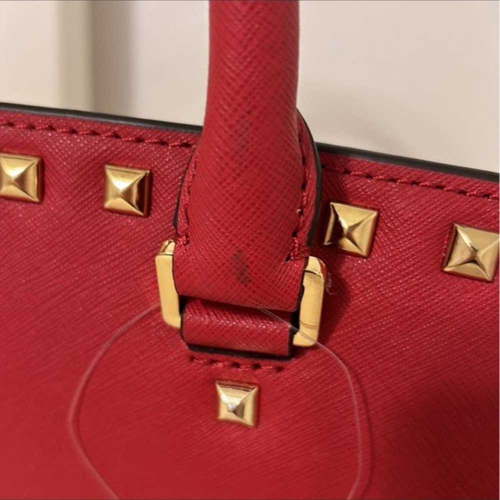Michael Kors Red Studded Leather Handbag - image 4