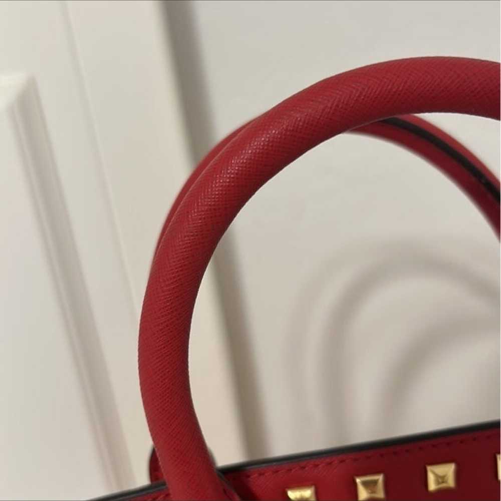 Michael Kors Red Studded Leather Handbag - image 5