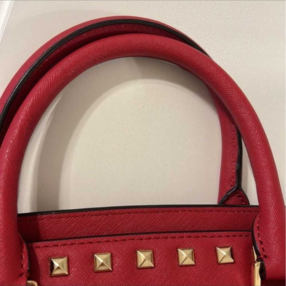 Michael Kors Red Studded Leather Handbag - image 7
